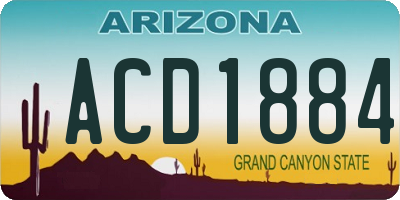 AZ license plate ACD1884