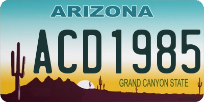 AZ license plate ACD1985