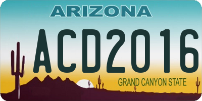 AZ license plate ACD2016