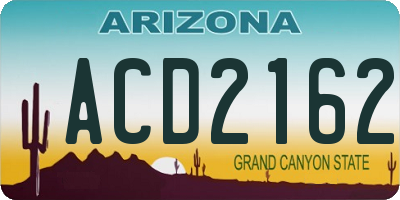 AZ license plate ACD2162