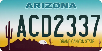 AZ license plate ACD2337