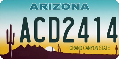 AZ license plate ACD2414