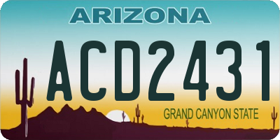 AZ license plate ACD2431