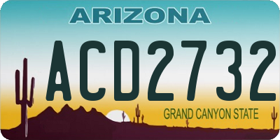 AZ license plate ACD2732