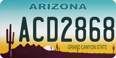 AZ license plate ACD2868