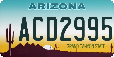 AZ license plate ACD2995