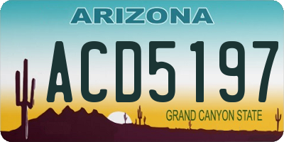 AZ license plate ACD5197