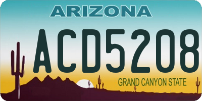 AZ license plate ACD5208
