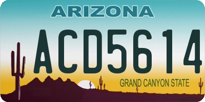 AZ license plate ACD5614