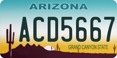 AZ license plate ACD5667