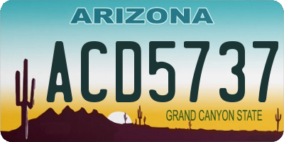AZ license plate ACD5737