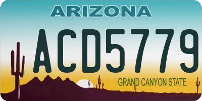 AZ license plate ACD5779