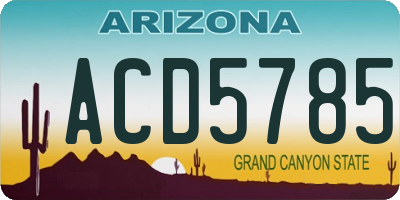 AZ license plate ACD5785