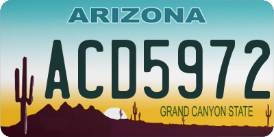 AZ license plate ACD5972