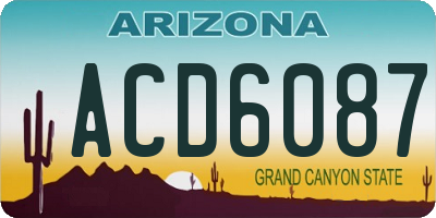 AZ license plate ACD6087