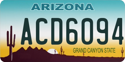 AZ license plate ACD6094