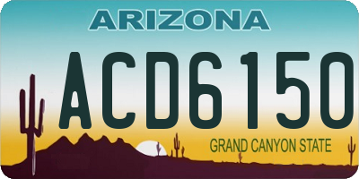 AZ license plate ACD6150