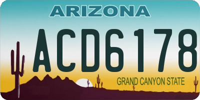 AZ license plate ACD6178
