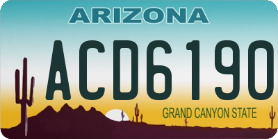 AZ license plate ACD6190