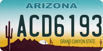 AZ license plate ACD6193