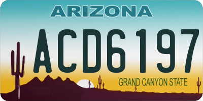 AZ license plate ACD6197