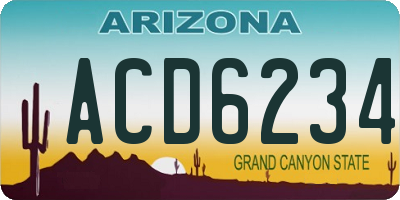 AZ license plate ACD6234