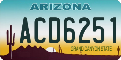 AZ license plate ACD6251