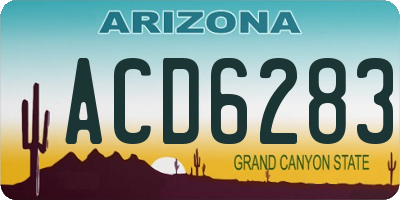 AZ license plate ACD6283