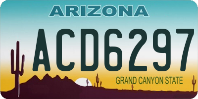 AZ license plate ACD6297