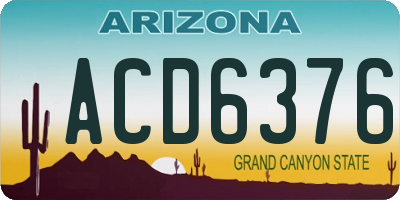 AZ license plate ACD6376