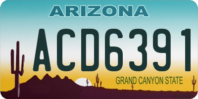 AZ license plate ACD6391