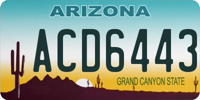 AZ license plate ACD6443