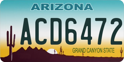 AZ license plate ACD6472