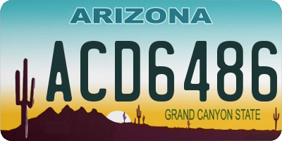AZ license plate ACD6486