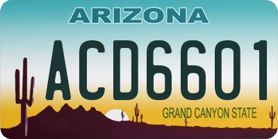AZ license plate ACD6601