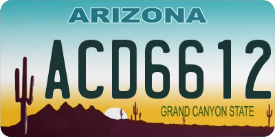 AZ license plate ACD6612
