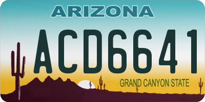 AZ license plate ACD6641