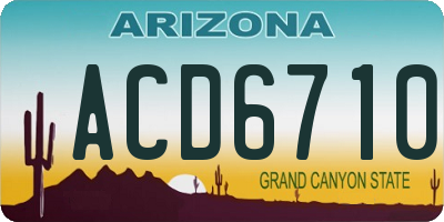 AZ license plate ACD6710