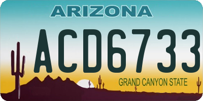 AZ license plate ACD6733