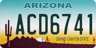 AZ license plate ACD6741