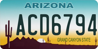 AZ license plate ACD6794