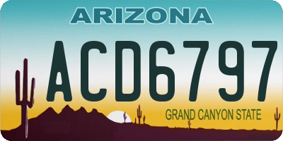 AZ license plate ACD6797
