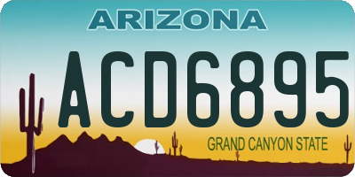 AZ license plate ACD6895