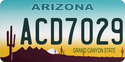 AZ license plate ACD7029