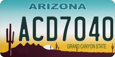 AZ license plate ACD7040