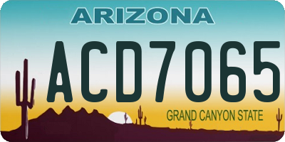AZ license plate ACD7065