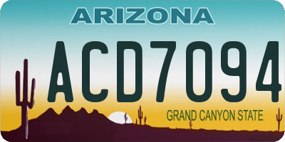 AZ license plate ACD7094
