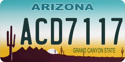 AZ license plate ACD7117