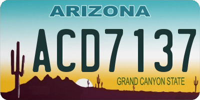 AZ license plate ACD7137
