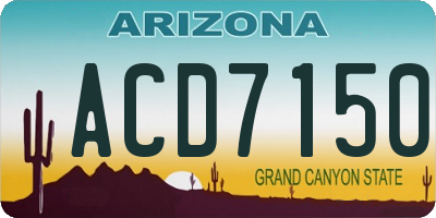 AZ license plate ACD7150